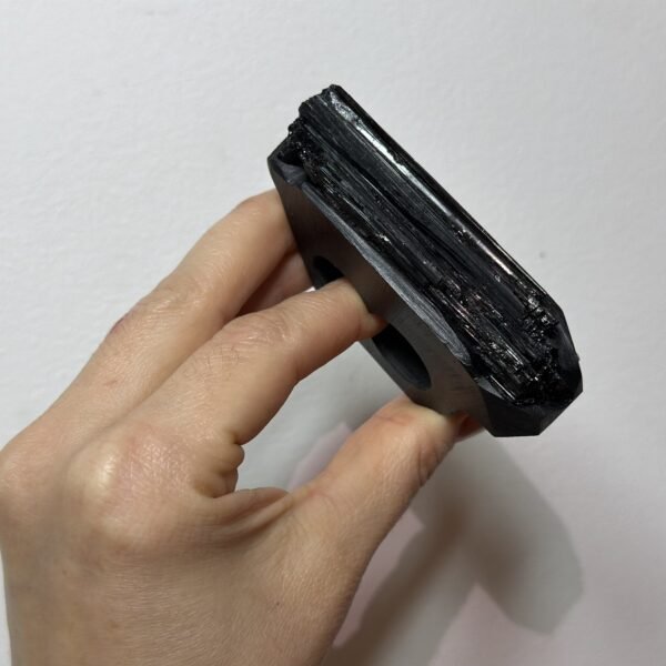 3 Finger Architectural Ring With Black Tourmaline - Image 4