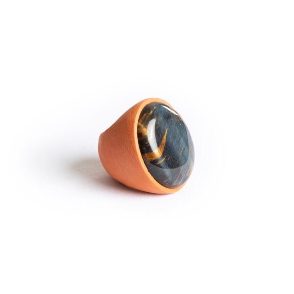 Tiger's Eye and Hawk's Eye Stone Ring