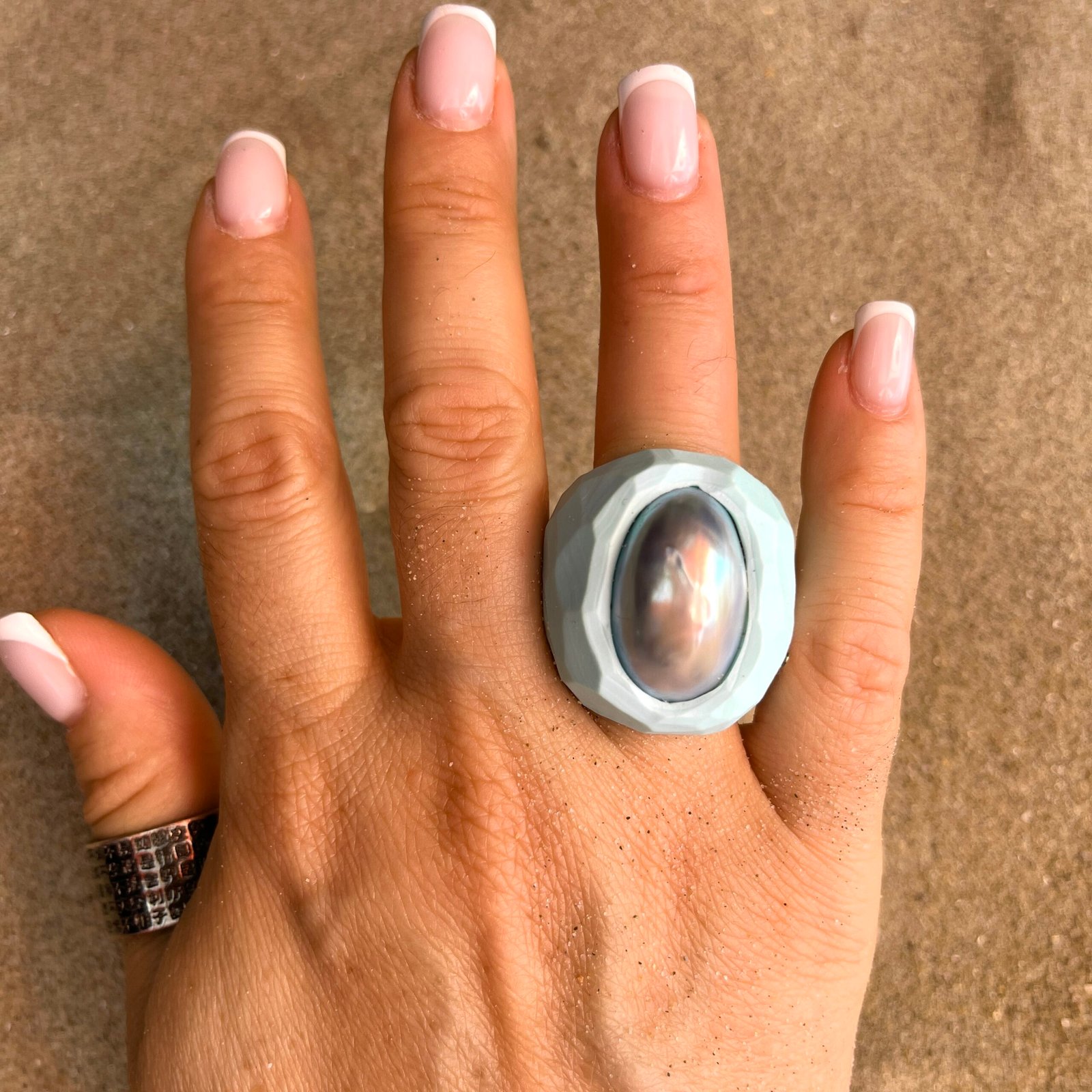 Mabe Pearl Ring – Tiffany Ceramic Sustainable Statement Ring - Image 2
