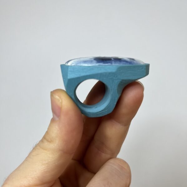 Antique Delft Blue Insert Ceramic Ring - Image 4