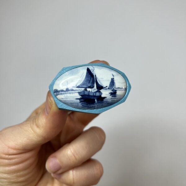 Antique Delft Blue Insert Ceramic Ring - Image 5