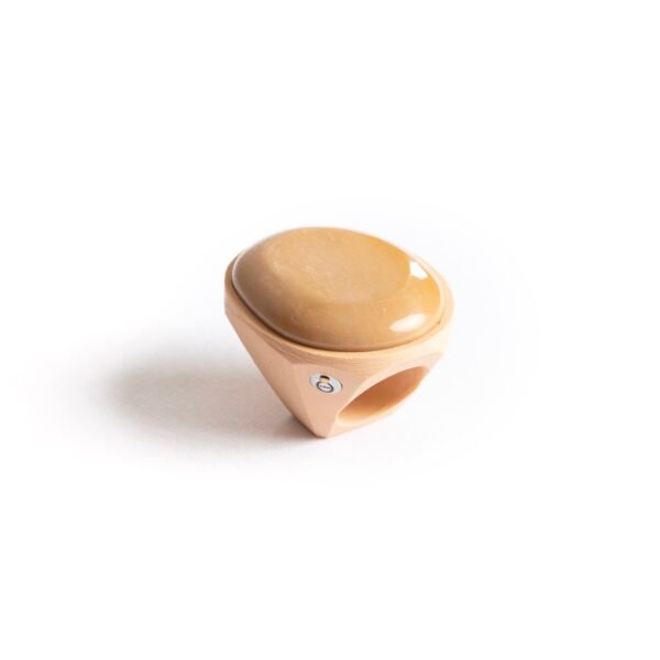 Beige Jasper Statement Ring