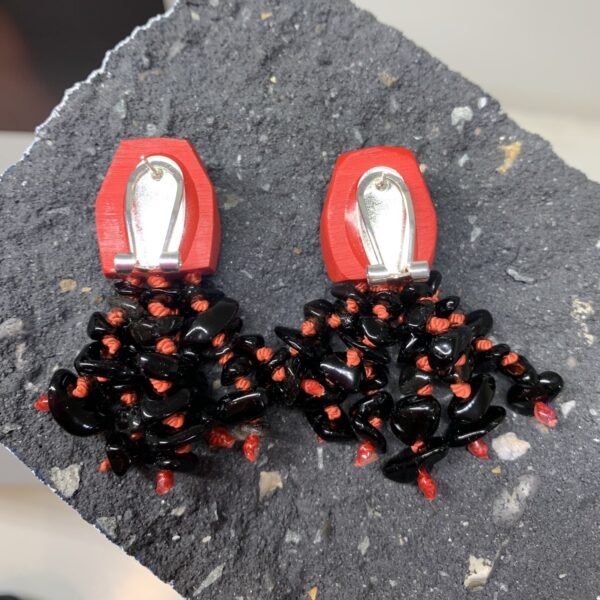 Black Agate Chandelier Earrings - Image 4