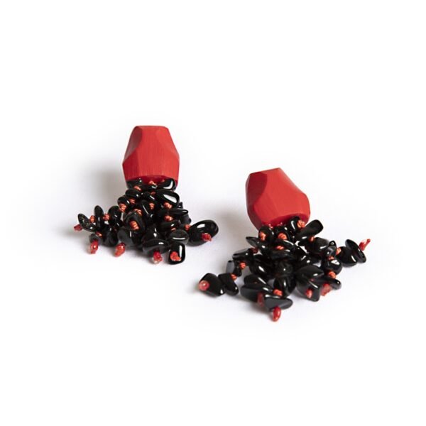 Black Agate Chandelier Earrings