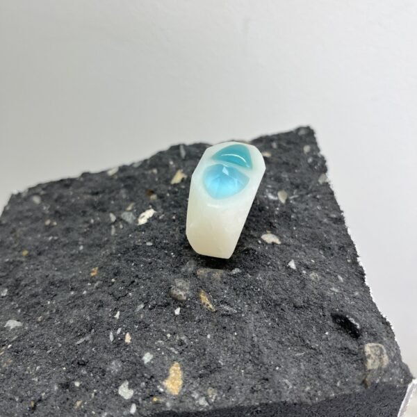 Blue Topaz & Murano Glass Art Ring - Image 4