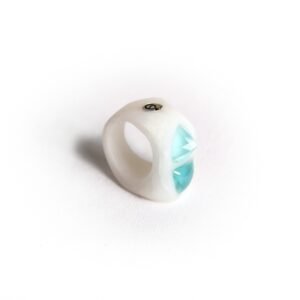 Blue Topaz & Murano Glass Art Ring