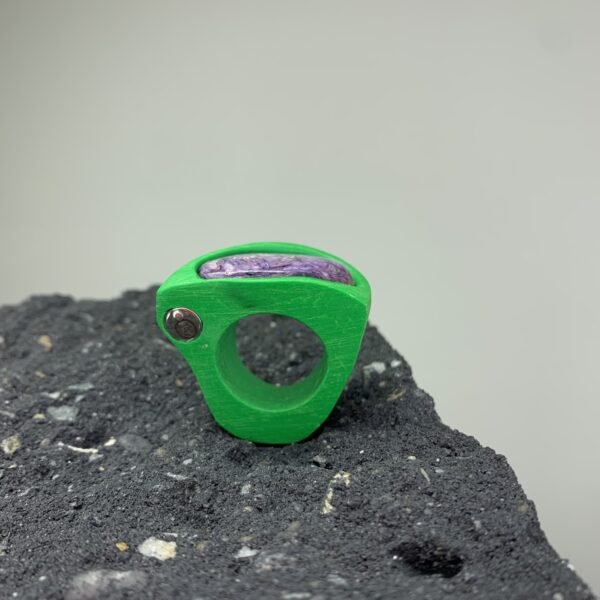 Bright And Statement Charoite Mineral Ring - Image 5