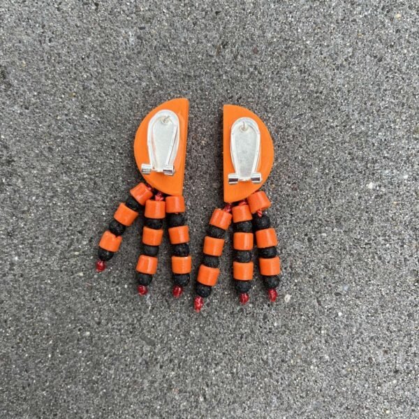 Bright Orange Color Earrings - Image 3