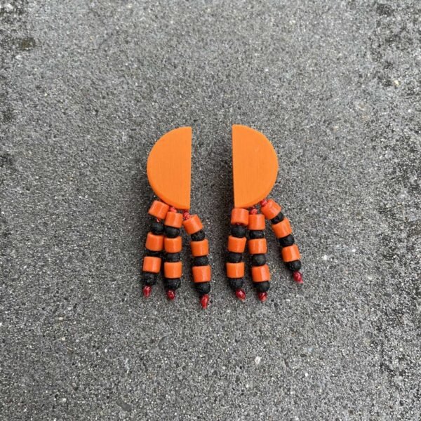 Bright Orange Color Earrings - Image 4