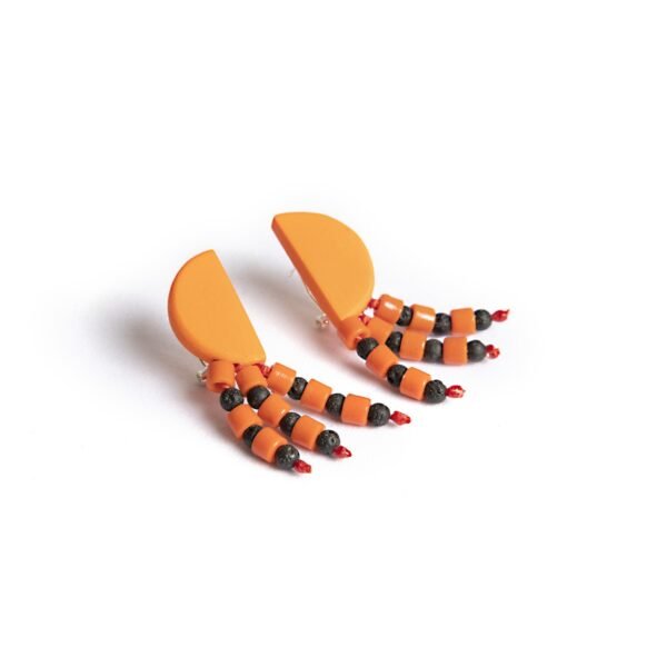 Bright Orange Color Earrings