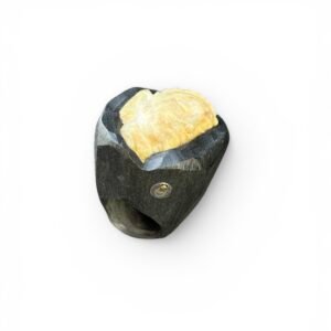buddha head statement ring in black ceramic