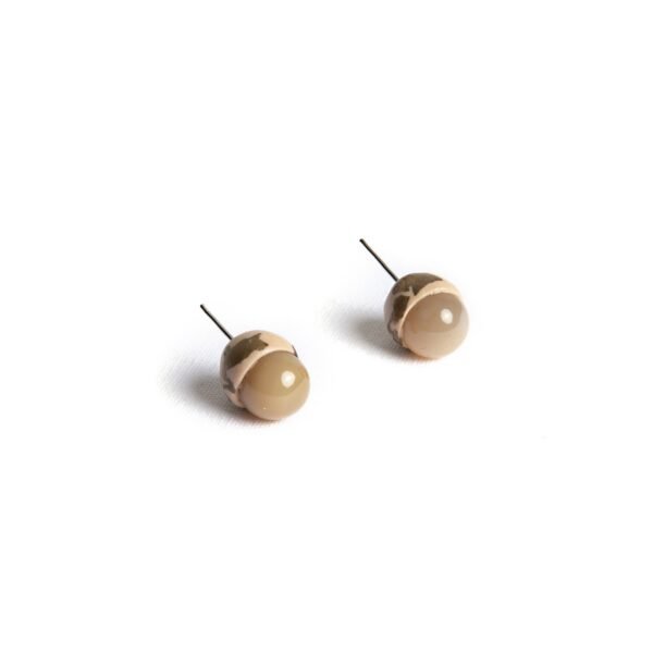 Chalcedony Stud Earrings With Gold Plating