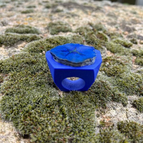 Collectible Azurite Gemstone Architectural Ring - Image 4