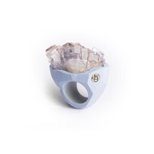 sculptural fluorite gemstone ring