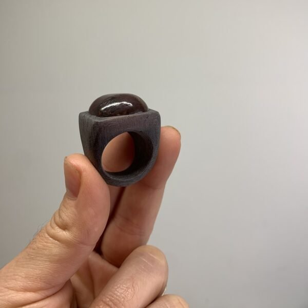 Garnet Ring In Ceramic Band - Image 3