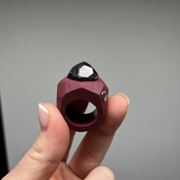 Geometric Ring With Raw Garnet - Image 3