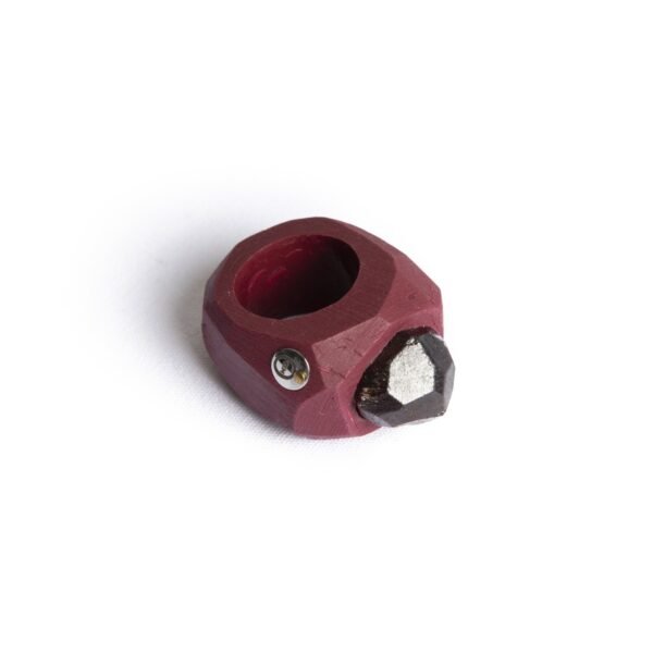 Geometric Ring With Raw Garnet