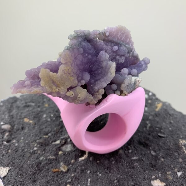 Grape Chalcedony Unique Art Ring - Image 3