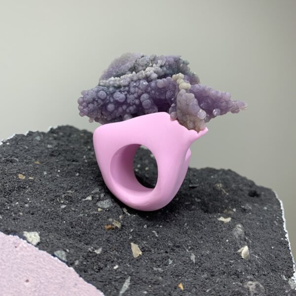 Grape Chalcedony Unique Art Ring - Image 4