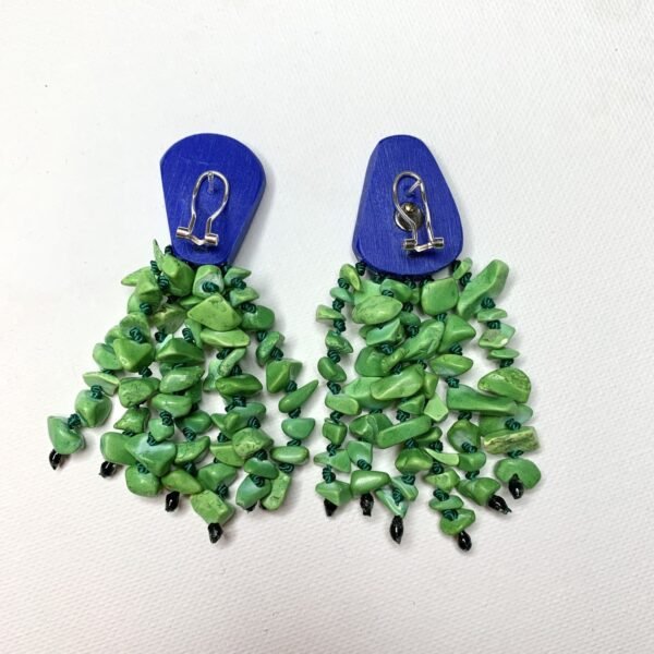 Green Turquoise Chandelier Earrings - Image 3