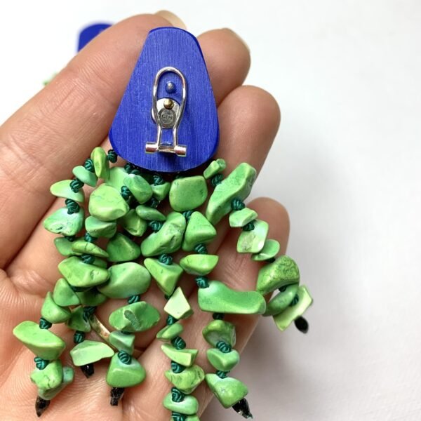 Green Turquoise Chandelier Earrings - Image 4