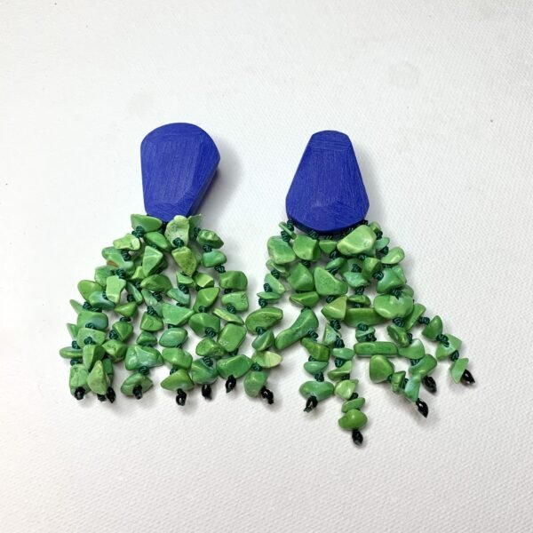 Green Turquoise Chandelier Earrings - Image 5