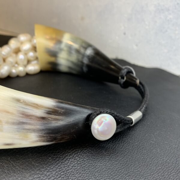 Horns And Pearls Statement Necklace - Image 5