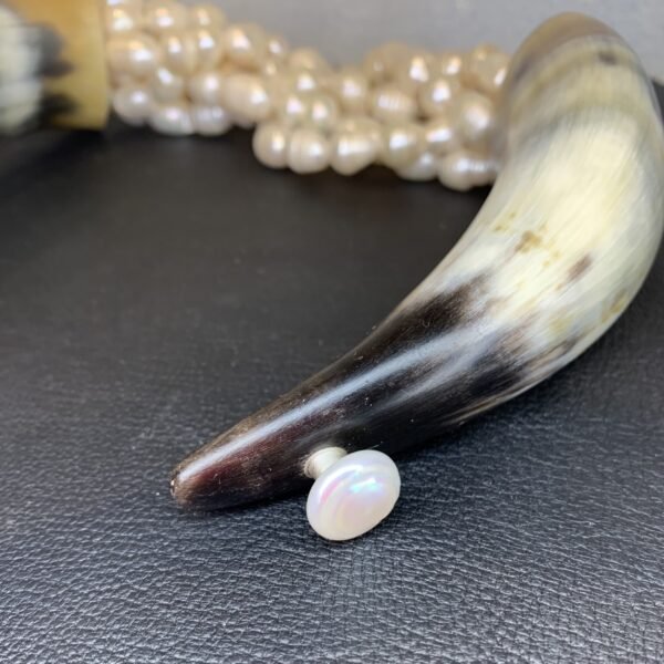 Horns And Pearls Statement Necklace - Image 4