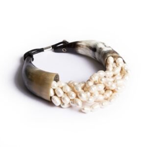 Horns And Pearls Statement Necklace