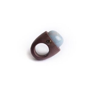 Kotodama Kizuna – Handmade Ceramic Ring with Angelite