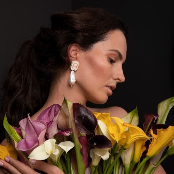 Large Baroque Pearls Wedding Earrings - Image 5