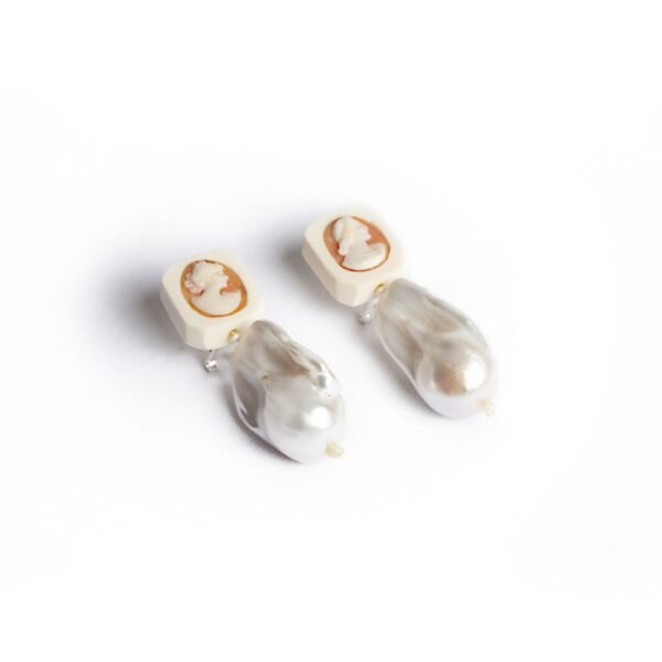 Large Baroque Pearls Wedding Earrings