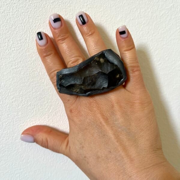 Long Bar Obsidian Ring - Image 2
