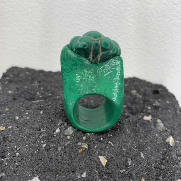 Natural Green Turquoise Art Ring - Image 4