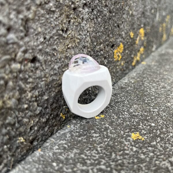 Pear Cut Amethyst Sustainable Art Ring - Image 4