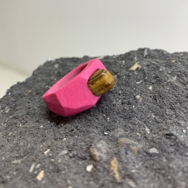 Playful Colors Ring With Tiger's Eye Mineral - Image 3