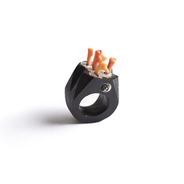 Red Coral Contemporary Design Ring