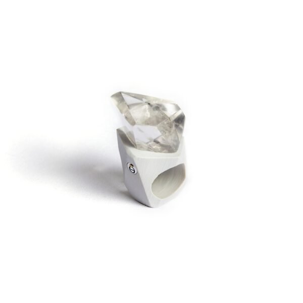 Rock Quartz Geometric Ring