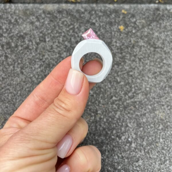 Rose Quartz Edgy Ring - Image 4