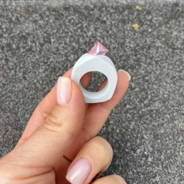 Rose Quartz Edgy Ring - Image 5