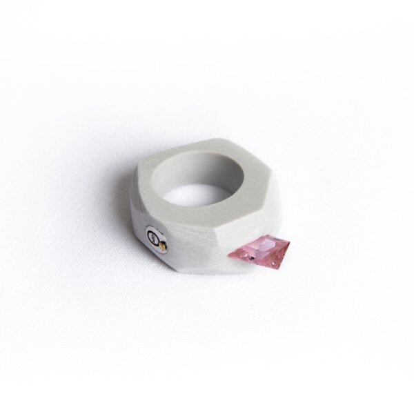 Rose Quartz Edgy Ring