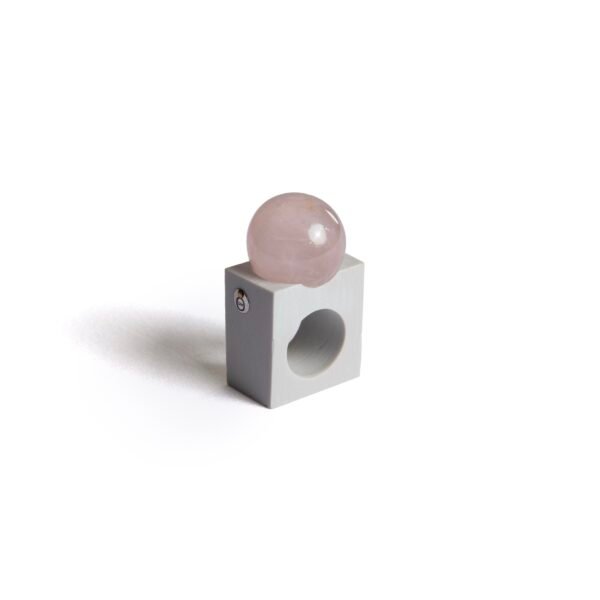 Rose Quartz Square shape Ring