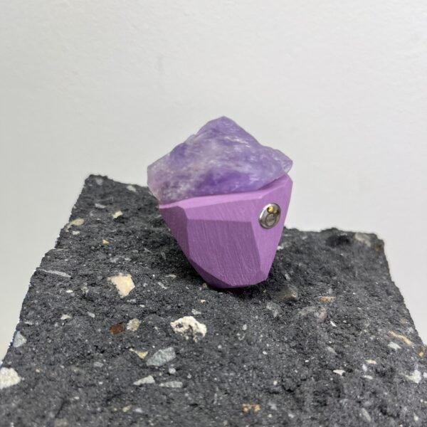 Rough Amethyst Gemstone Ring - Image 3