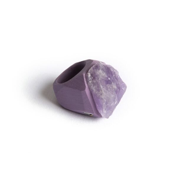 Rough Amethyst Gemstone Ring