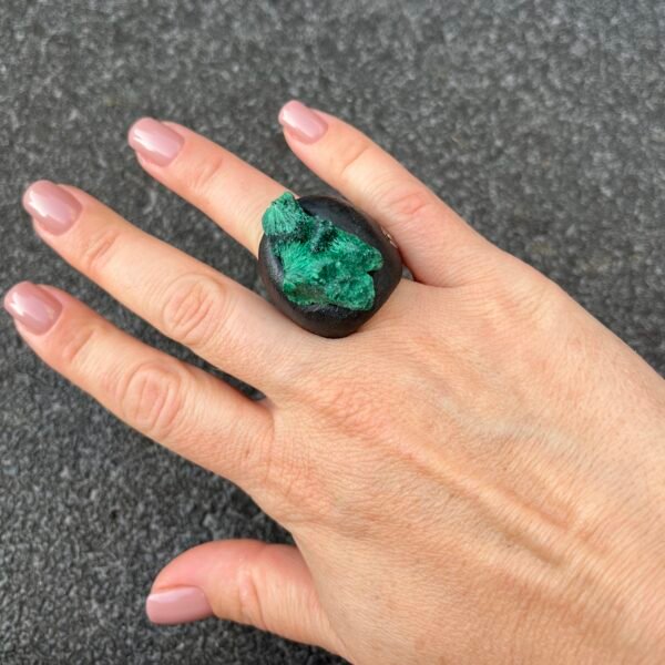 Rough Malachite Ring - Image 6