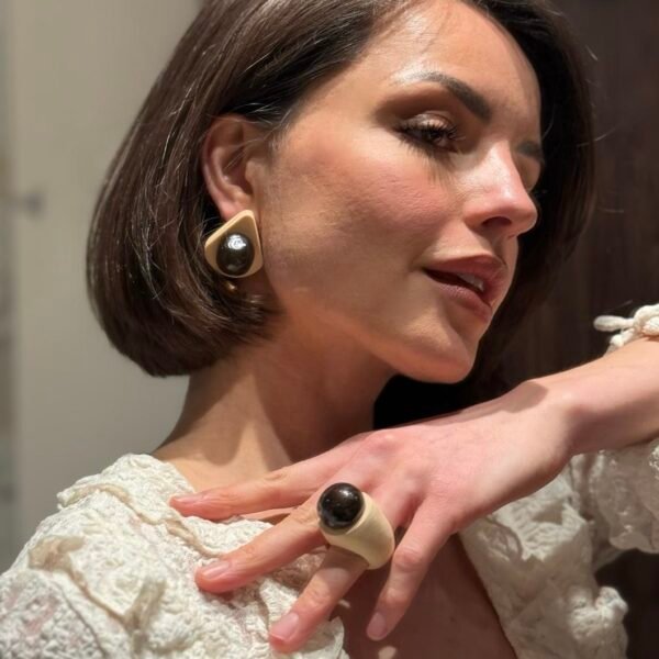 Smoky Quartz Stud Earrings - Image 2