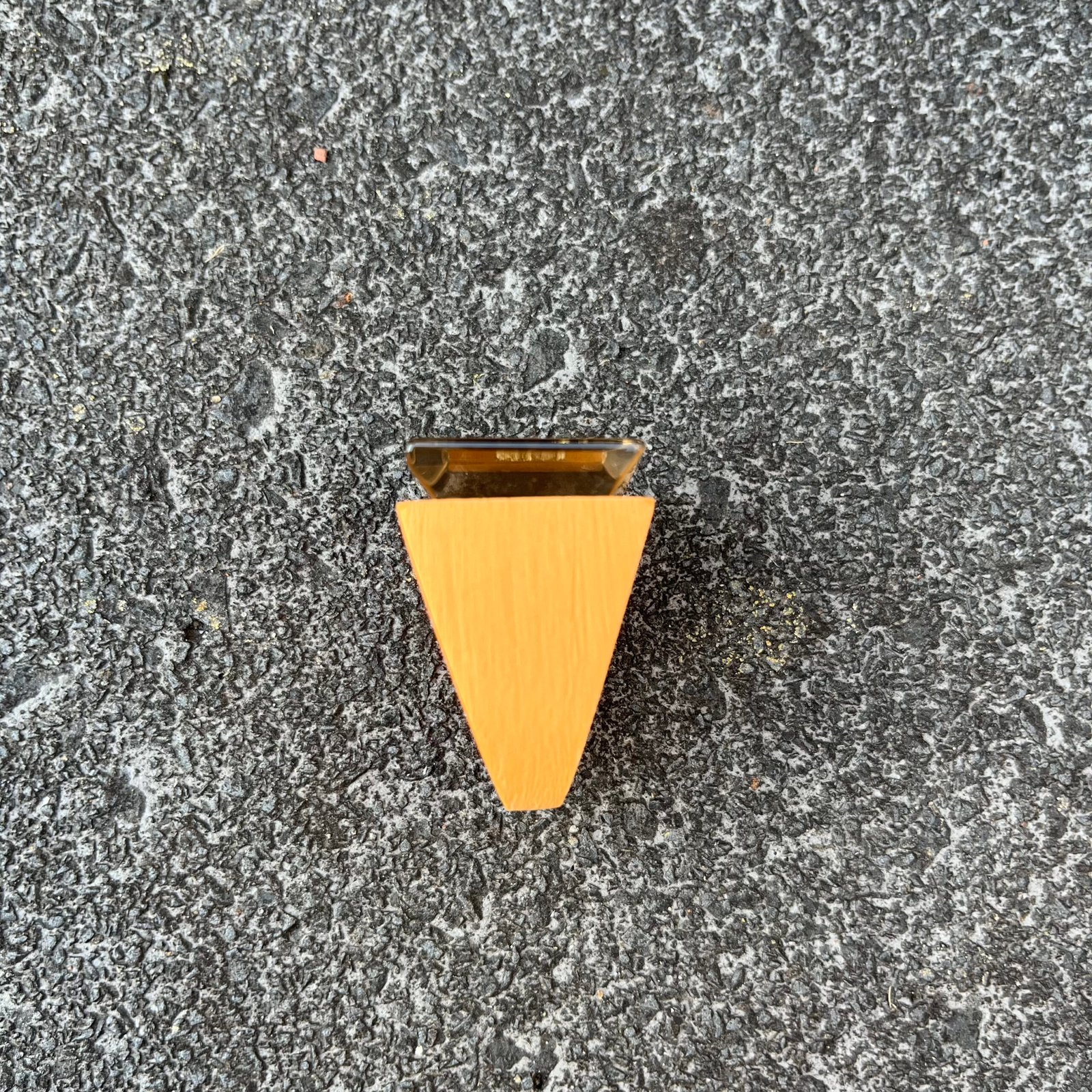 transparent smoky quartz pyramid wearable art ring