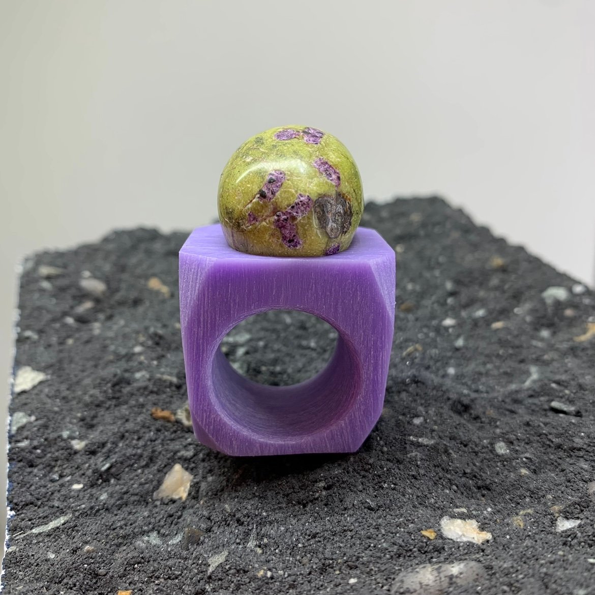 Square ring with round Jasper stone - Image 3