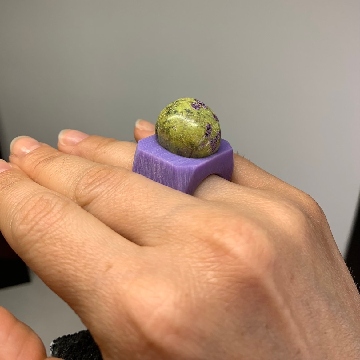 Square ring with round Jasper stone - Image 6
