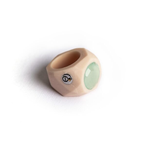Vintage Chrysoprase In Ceramic Band Ring